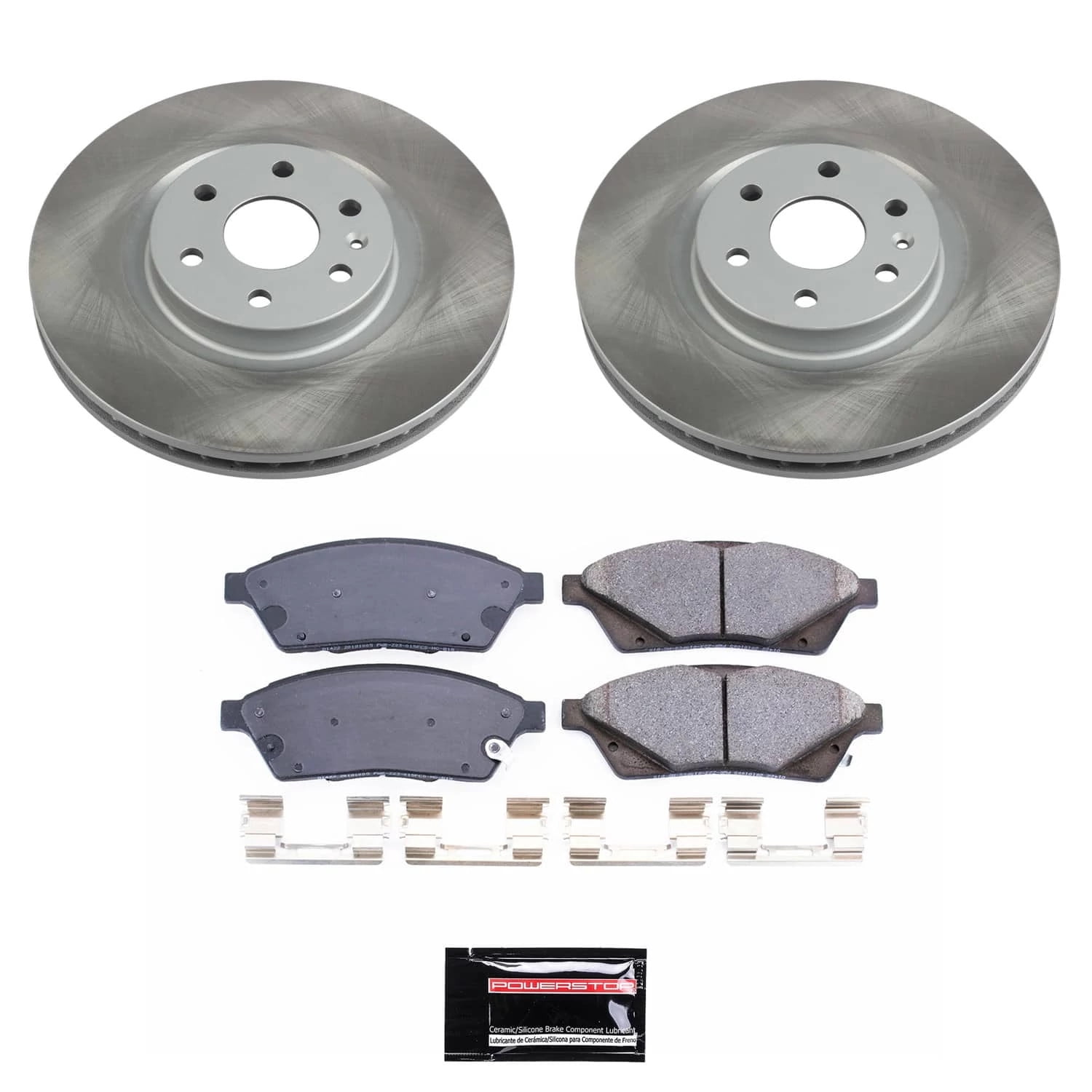PowerStop Front Semi-Coated Rotor and Low-Dust Ceramic Brake Pad Kit SC5545