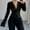 Black, variant on ZZwxWA Womens Sexy V Neck See Through Lace Crop Top Long Sleeve Slim Fit Sheer Mesh Crop Blouse Shirt Clubwear Summer