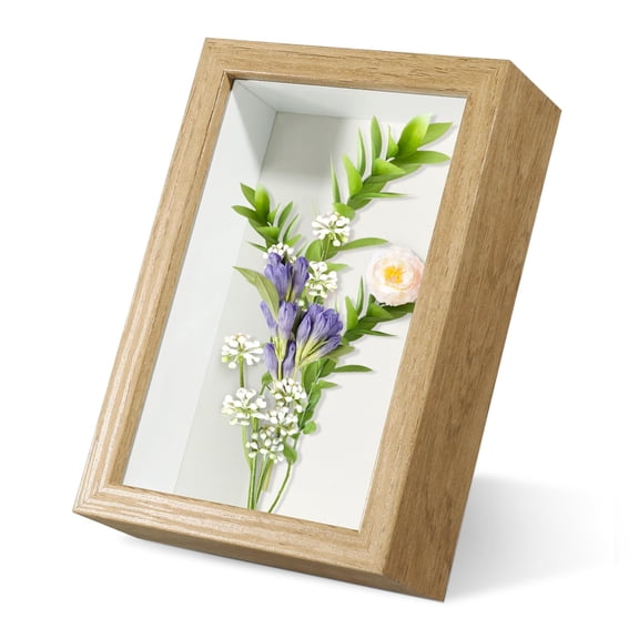 5x7 Wood Color Shadow Box Frame Display Case