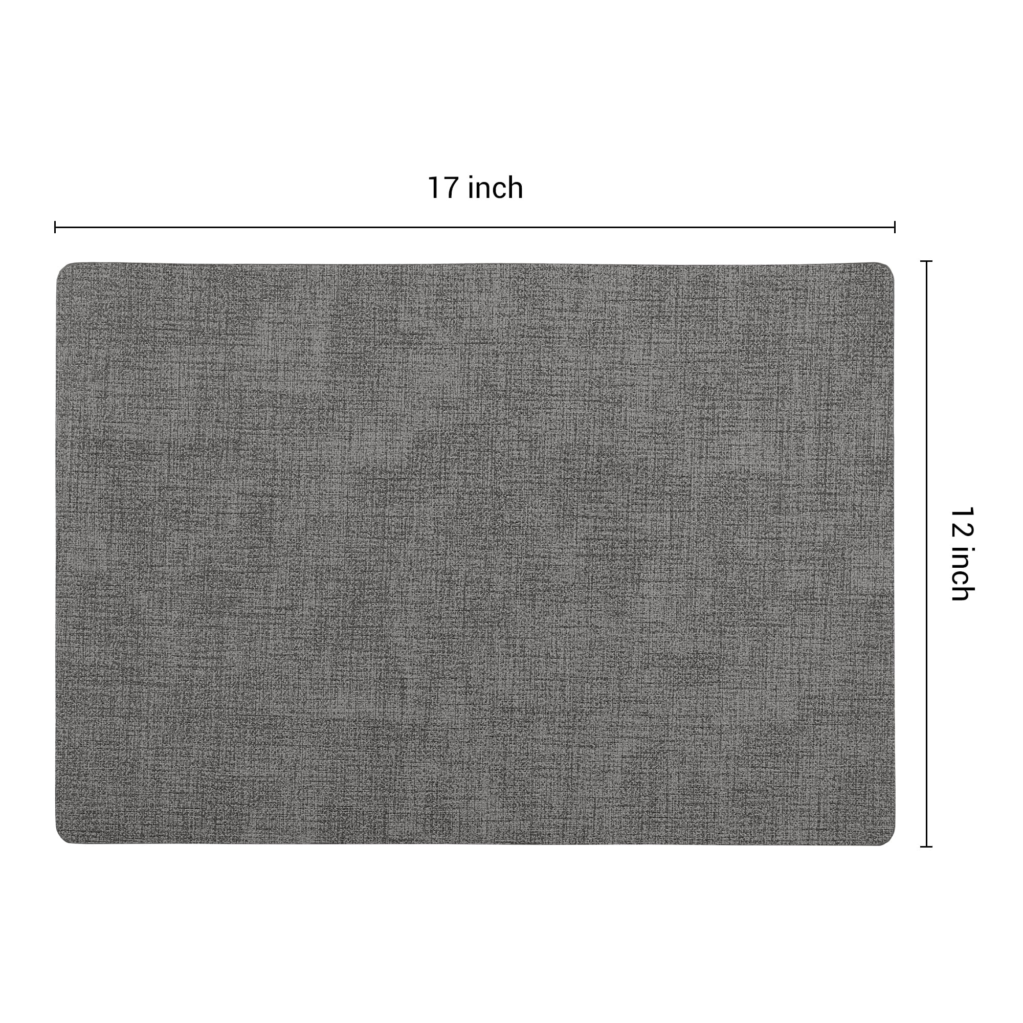 Unique Bargains Faux Leather Table Placemats for Kitchen Dining Table Light Dark Gray