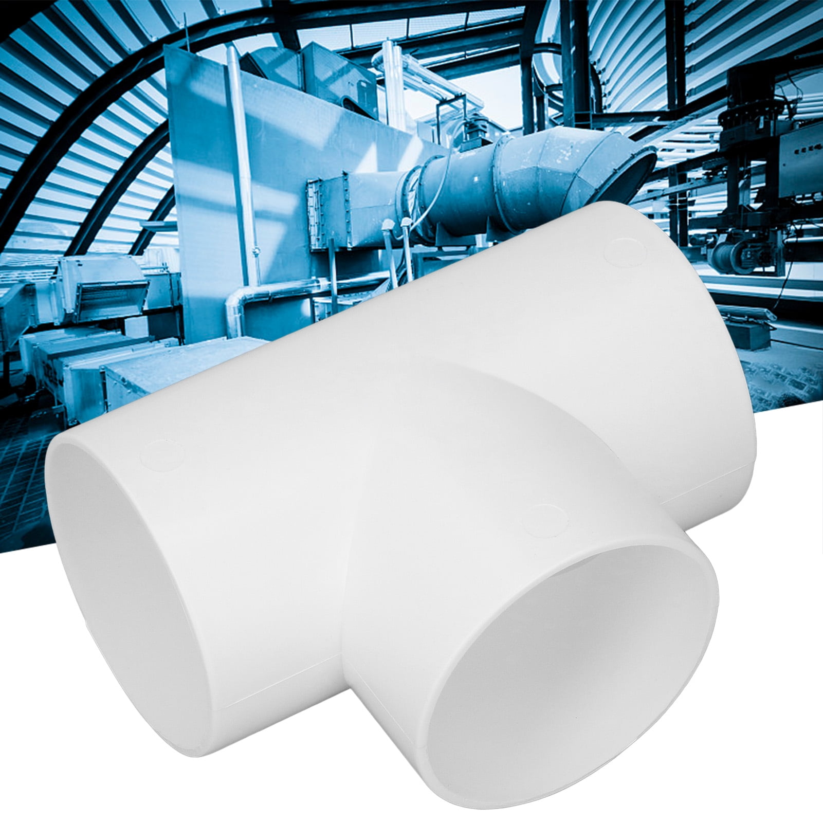 PVC Pipe Fitting, 3 Way Duct Connector Reasonable Curvature Corrosion Resistant Small Size Widely Compatible  For Dryer Vent Cover