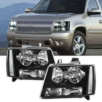 Nilight Headlight Assembly for 2007 2008 2009 2010 2011 2012 2013 2014 Chevy Avalanche Tahoe Suburban 1500 2500 Replacement Headlamp Bumper Lamp Set Black Housing Clear Reflector