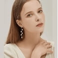 thumbnail image 3 of Par Aretes Hojas Colgante Pendiente Elegante Largo Luxury 0S90D, 3 of 3