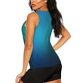 thumbnail image 3 of Fotbe Blue to turquoise Blusas Sin Mangas para Mujer – Estilo Casual, Corte Suelto, Slim-Fit, Cuello Redondo Deportivo, Tops de Verano para Gimnasio y Yoga-Small, 3 of 7