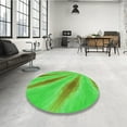 thumbnail image 3 of Ahgly Company Indoor Square Patterned Neon Green Area Rugs, 6' Square, 3 of 6