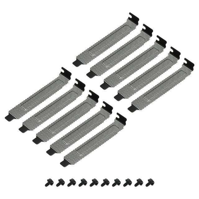 Unique Bargains 10PCS PCI Slot Cover Dust Filter, Blanking Plate Ventilation Deflector Bracket Expansion with 10 Screw