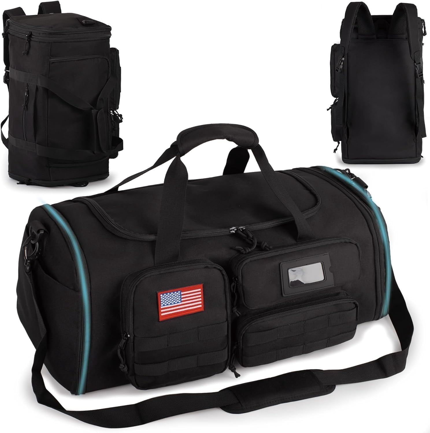 27.5In Expandable Gym Bag For Men,58L Large 3 in 1 Sports Travel Duffle Bag With Shoes Compartment,Water Resistant Sports Gym Tote Bags Multi-functional Travel Backpack Overnight Bag
