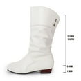 thumbnail image 4 of XIMIN Women Wide Calf Boots with Side Zipper Leather Wide Cowgirl Square Toe Boots Extra Wide Calf Short Shaft Boots Boots Slouch Wide Width Ankle Boots Outdoor Footwear, 4 of 7