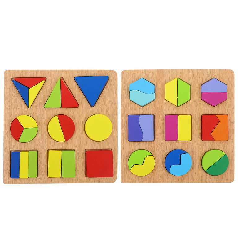  Wooden Shapes Puzzles Blocks Geometric Brain
