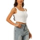thumbnail image 4 of INSPIRAR CHIC Top de Mujer Cuello Cuadrado Dobladillo Asimétrico Con Cremallera Corset Beige, 4 of 5