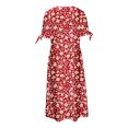 thumbnail image 5 of Edvintorg Summer Dresses for Women 2025 Fashion Floral Printing Button V-Neck Short Sleeve Beach Dresses with Pockets Plus Size Casual Dresses for Women, 5 of 5