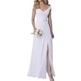 thumbnail image 5 of Vestido de noche de gasa sin mangas con cuello redondo, vestido de dama de honor de cintura delgada, vestido de Temperamnet sólido, vestido de fiesta de graduación, 5 of 5