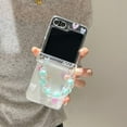 thumbnail image 2 of Phone Case for Samsung Galaxy Z Flip 6,Clear Folding Protective Phone Shell,Shockproof Anti-Fall Phone Cover with Chain (Heart), 2 of 13
