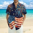 thumbnail image 2 of JGNGSHN Hawaiian Shirt for Men Tropical Shirts Casual Short Sleeve Button Up T-Shirts Independence Day Summer Vacation Beach Shirts, 2 of 10