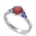 thumbnail image 2 of 2.15 T.C.W Round Cut Garnet & Blue Sapphire Gemstone Trendy Engagement Ring for her Solid 14K White Gold Size 5.5 by Diamond-Capitals, 2 of 7