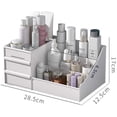 thumbnail image 4 of Organizador de maquillaje, caja de almacenamiento, tocador pequeño para cosméticos, lápiz labial, organizador de baño para dormitorio, encimera para mujeres y niñas (blanco), 4 of 5