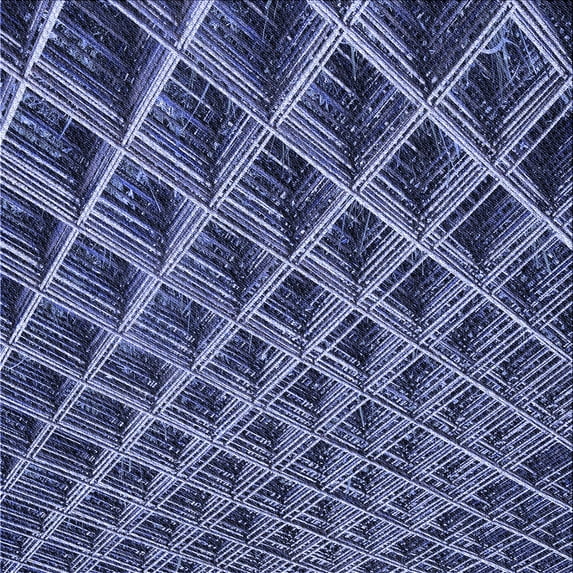 Ahgly Company Indoor Square Patterned Denim Blue Area Rugs, 6' Square