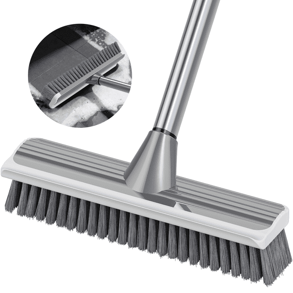 MYSPRI Floor Scrub Brush with Long Handle for Cleaning Shower Bathroom Kitchen Deck Tub Outdoor Floors Brush