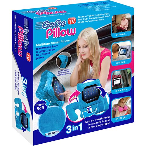 As Seen on TV GoGo Pillow Tablet Holder, Neon Blue