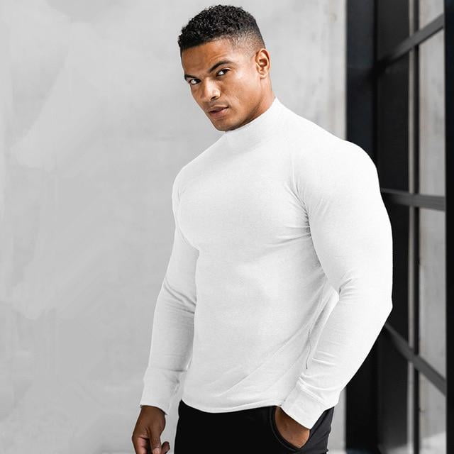 Long sleeve Shirt Men Gym Fitness 