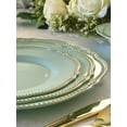 thumbnail image 4 of " OCCASIONS " 240 Plates Pack,(120 Guests) Heavyweight Premium Disposable Plastic Plates Set -120 x 10.25'' Dinner + 120 x 7.5'' Salad / Dessert (Rochelle Seafoam / Mint and Gold), 4 of 6