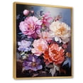 thumbnail image 2 of Designart "Oriental Creation Peachy Floral Display" Asian Floater Framed Wall Art Living Room, 2 of 7