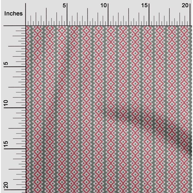 oneOone Silk Tabby Fabric Diamond & Chevron Ikat Print Fabric BTY 42 Inch Wide