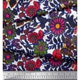 thumbnail image 2 of Soimoi Tissu Popeline de Coton Feuilles & Floral Imprimé Artistique au Mètre 42 Pouces de Large, 2 of 4
