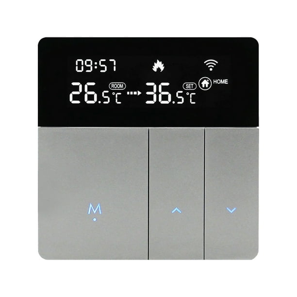 Thermostat Intelligent WIFI avec Écran LCD Thermostat de Radiateur de Chauffage Intelligent Application & Commande Vocale Régulateur de Température Intérieure à Température Constante Numérique Thermostat Programmable
