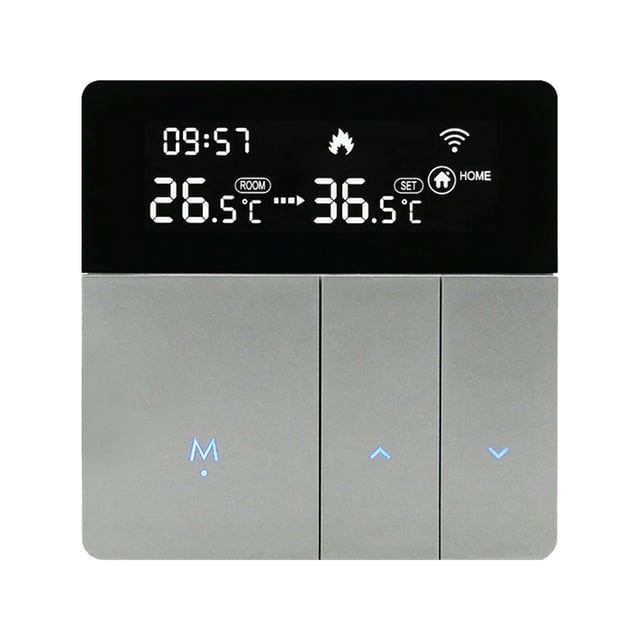 Thermostat Intelligent Wi-Fi avec Écran LCD, Radiateur Chauffant Intelligent, Thermostat avec Application et Commande Vocale pour l'Intérieur