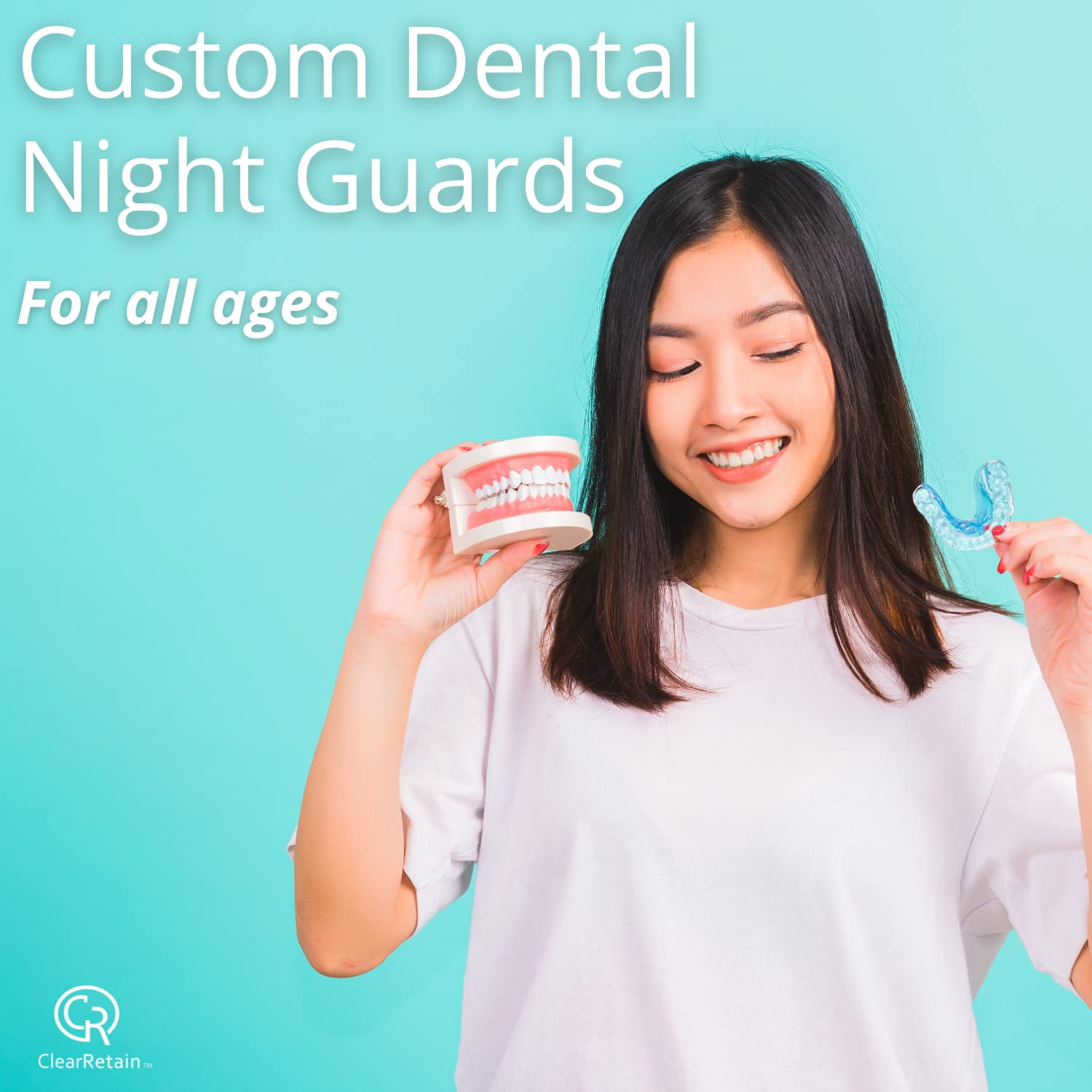 Clear Retain- Custom Dental Night Guard | Help with Jaw Pain, Teeth Pain, Better Sleep & Much More | Custom Putty for At Home Kit