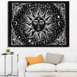 ICC Sun and Moon Tapestry Black and White Tapestries Mystic Burning Sun with Star Wall Hanging decor for Bedroom 30 x 40 Inches Walmart