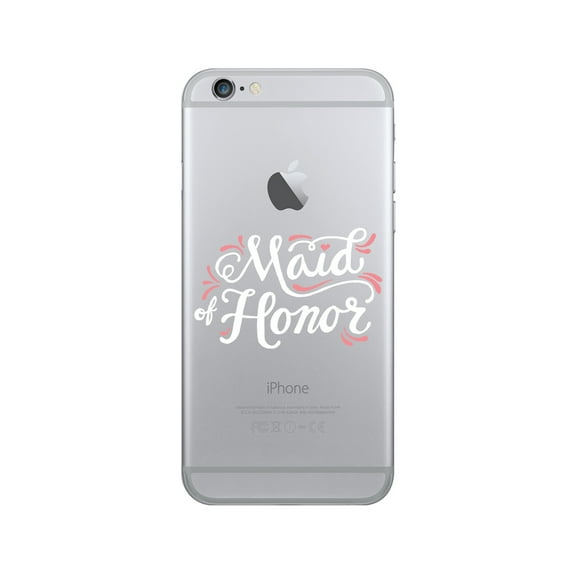 OTM Prints Clear Phone Case, Maid of Honor Pink & White - iPhone 6 Plus/7 Plus