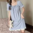 thumbnail image 3 of Summer Sexy Women Nightwear Sweet Sleepwear Nightgown Thin Korean Style Cute Night Dress Womens Short Sleeve Nighty Home Clothes, 3 of 7