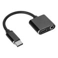 thumbnail image 1 of Adaptador de audio para auriculares NikouMX 2 en 1 tipo C de 3,5 mm color negro, 1 of 8