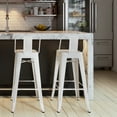 thumbnail image 3 of Simpli Home Rayne 30" Metal Bar Stool in Distressed White (Set of 2), 3 of 11