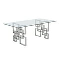 thumbnail image 2 of Rectangular Clear Glass 7pc Dining Set with Silver Stainless Steel Base, 2 of 3