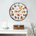 thumbnail image 2 of Yayeee Wall Clock Battery Operated 11.9" Silent Non-Ticking for Living Room, Watercolor Autumn Leaves, 2 of 8