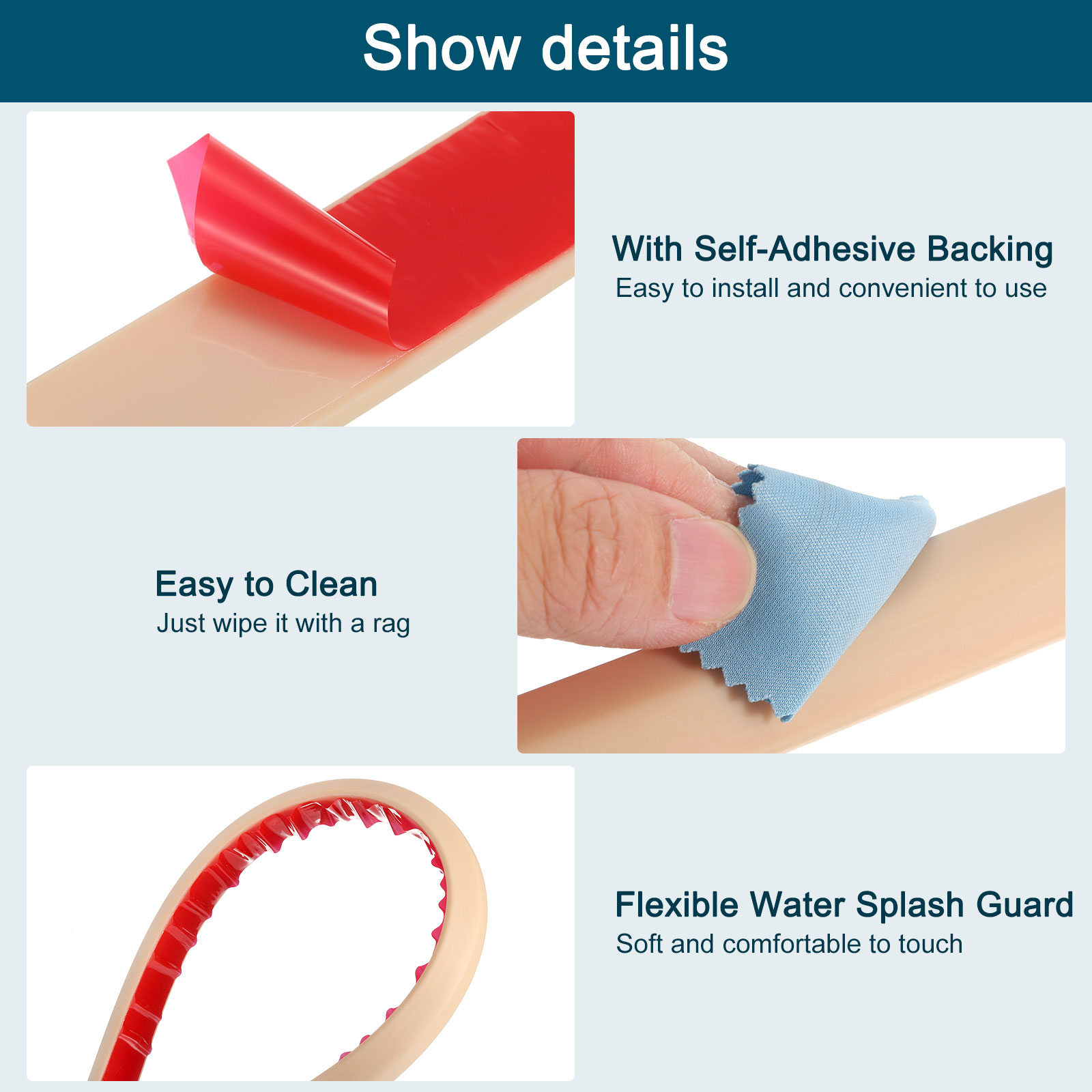 REGALWOVEN Collapsible Shower Barrier Stopper Triangle Water Guard Blocker for Wet and Dry Separation Khaki 67 inch