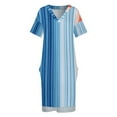 thumbnail image 3 of Warming Stripe: Vestido holgado global con bolsillo, vestido de cumpleaños para mujer, ropa estética., 3 of 6