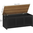 thumbnail image 6 of HOOBRO Storage Bench 39.3" Retro Wooden Storage Chest Toy Organizer with Lift Top Entryway Living Room Black and Walnut BH141CW01G1, 6 of 10