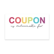Koyal Wholesale Rainbow Font Blank Coupon Is Redeemable For Voucher Cards, Loyalty Certificate Coupons, 100-Pack