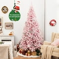 thumbnail image 3 of Amijoy 7.5FT Pre-Lit Snow Flocked Pink Christmas Tree 1100 Tips w/ 450 Lights & 8 Modes, 3 of 7