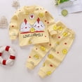 thumbnail image 2 of TOWED22 Baby Toddler Boy Fall Winter Clothes Print Sweatshirt Tops Camisoles and Pants Toddler Outfits Set 2pcs Casual Clothing(Light Yellow,3-4 Y), 2 of 4