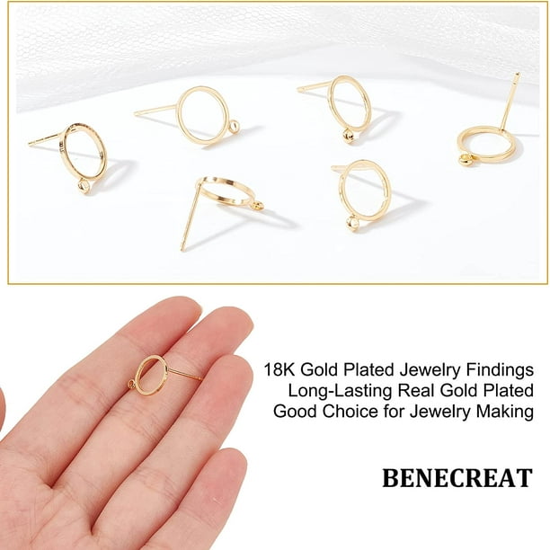  BENECREAT 20PCS 18K Gold Plated Cubic Zirconia Earring