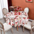 thumbnail image 3 of Valentines Day Round Tablecloth 60 Inch, Valentine Tablecloth Lace Flower Red Rose Heart Table Cloth Cover for Dinner Party Wedding Decor, 3 of 5
