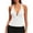 White, variant on Women's Summer Tops Womens Lightweight Solid Color Deep V Neck Halter Tops Slim Fit Trendy Going Out Sleeveless Pullover Blouses