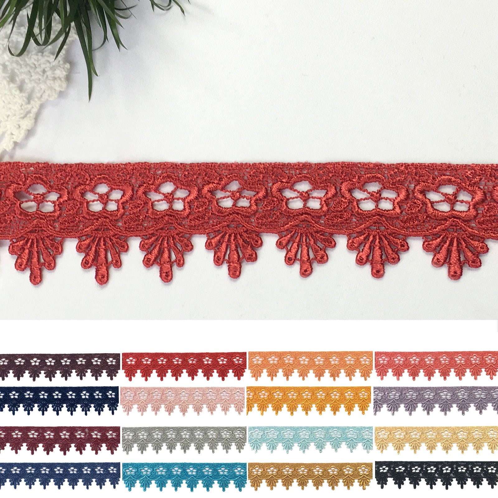red lace trim by the yard