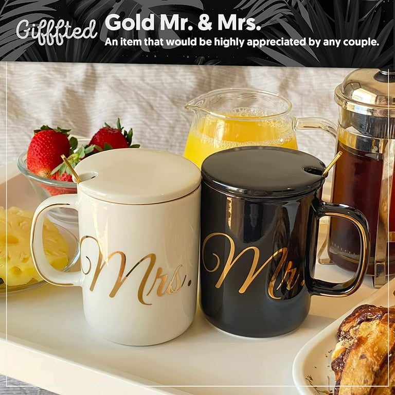 Mr. & Mrs. Disney Inspired Coffee Mug Set, Disney Glassware, Wedding,  Engagement, Anniversary Gifts 