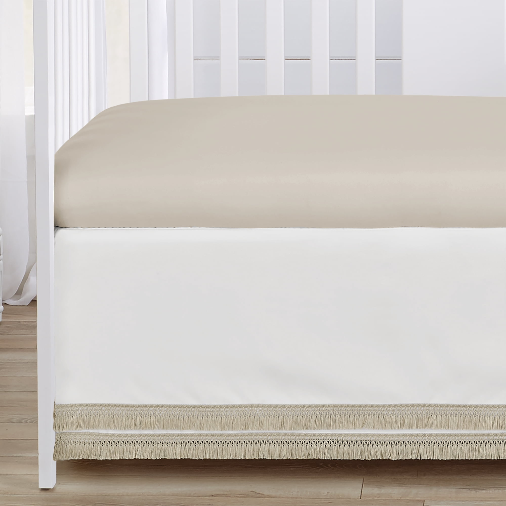 Sweet Jojo Designs Peony Floral Garden Taupe and Ivory Girl Crib Bedding Set 4 Piece